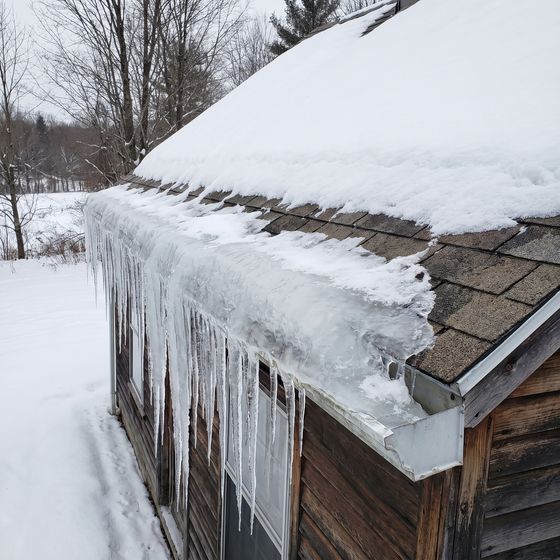 Ice dams at the eave