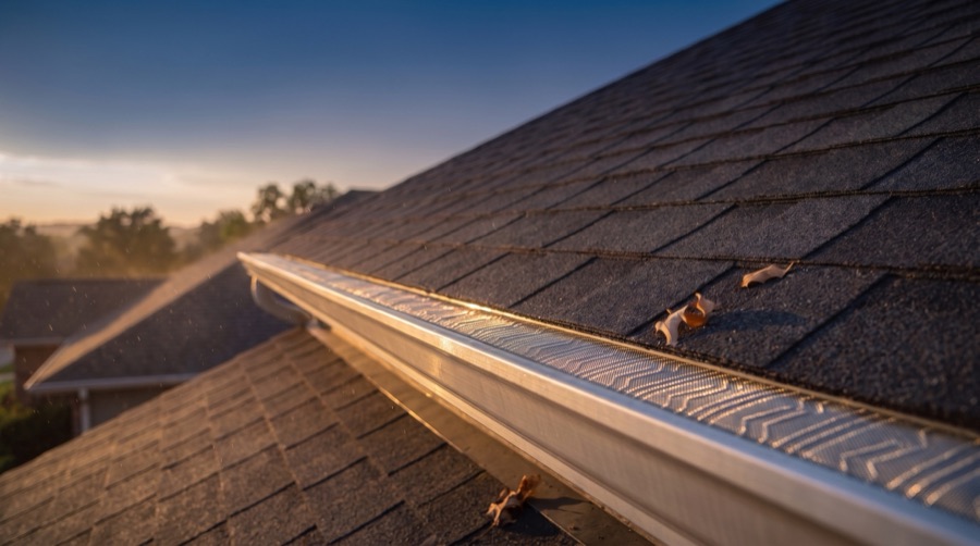Stainless steel micro-mesh fitted along the finished gutter run